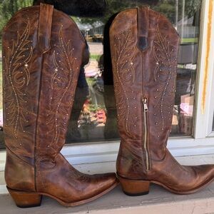 Brown Leather Cowboy Boots